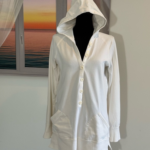 Limited Too White Hooded Sweatshirt with Zipper - Picture 1 of 5